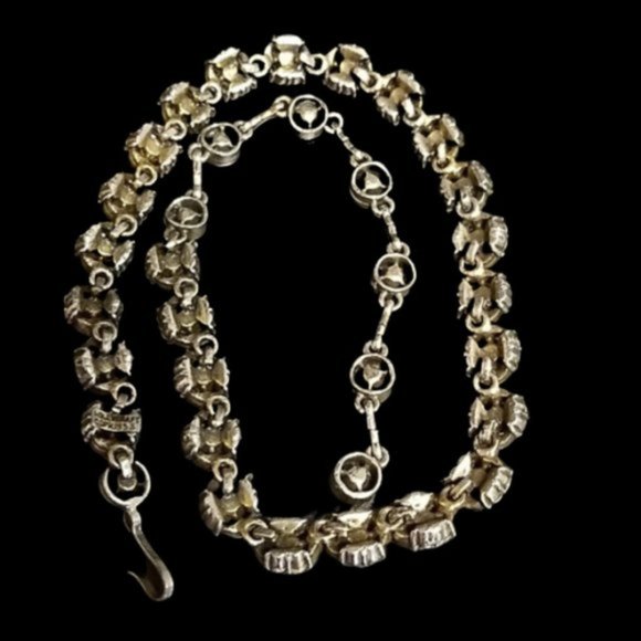 Vintage Hollycraft 1953 Red Rhinestone and Pearl Necklace - Picture 4 of 4